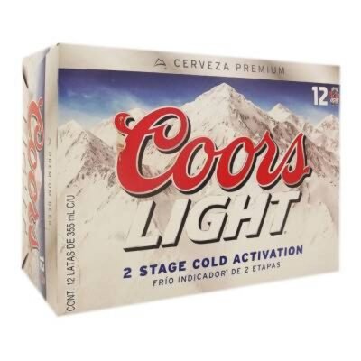 Coors Light Beer  12 pack  355 ml / 12 oz