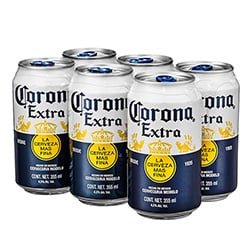 Corona Beer  6 pack  355 ml / 12 oz